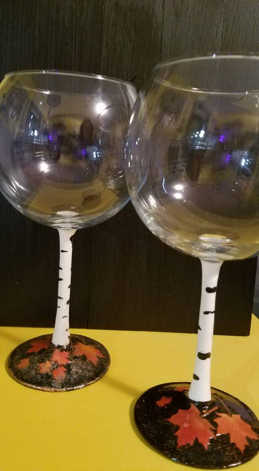 Hand painted glassware
