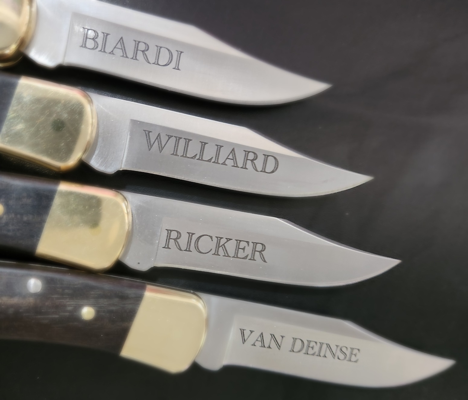 Groomsmen custom engraved knife blades for wedding gift