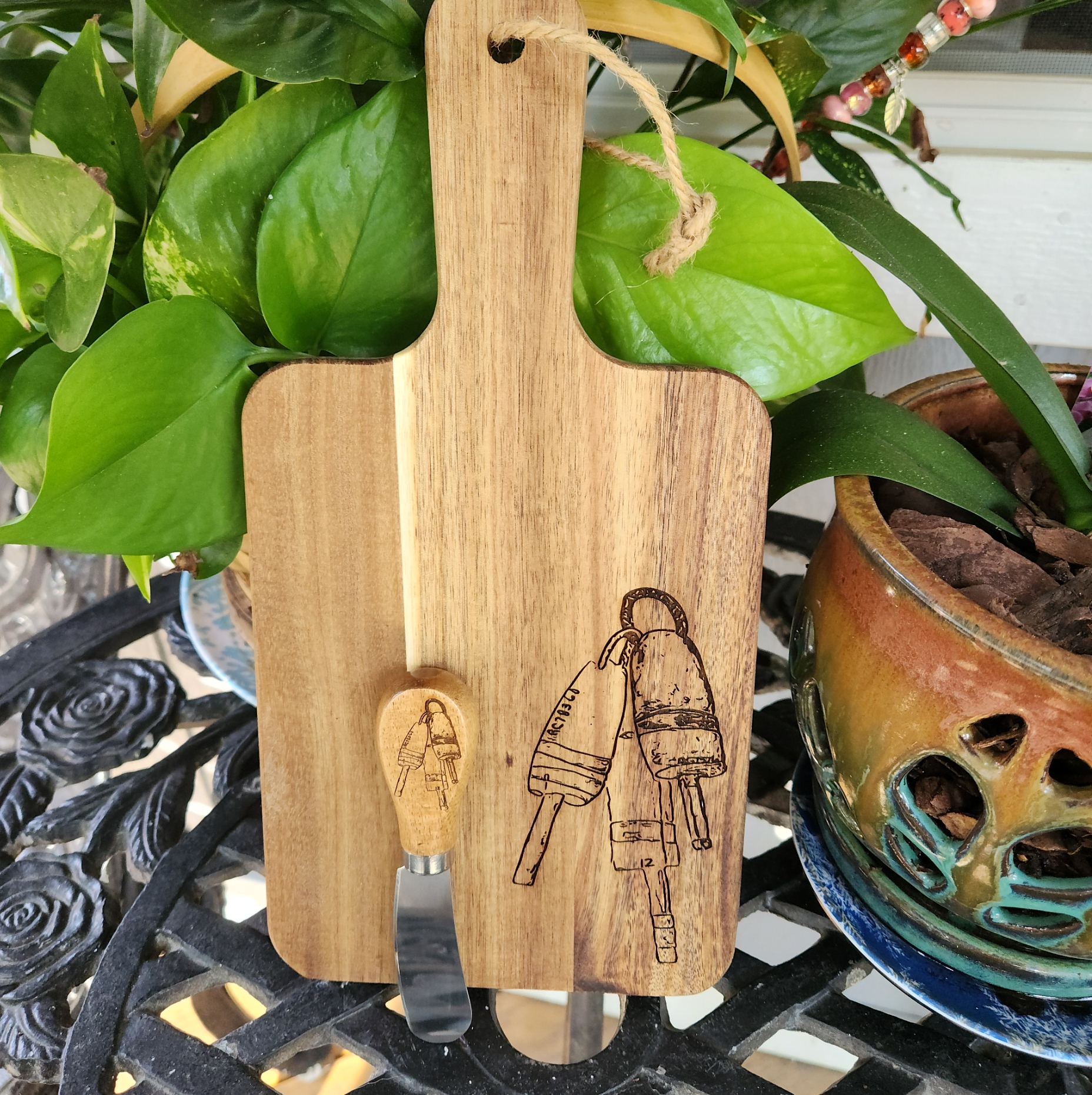 A sample of a wood board available at local events 
