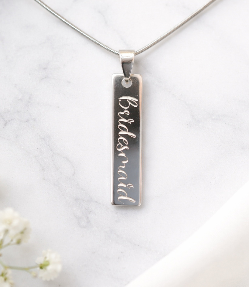 wedding gift idea engraved bridesmaid pendant